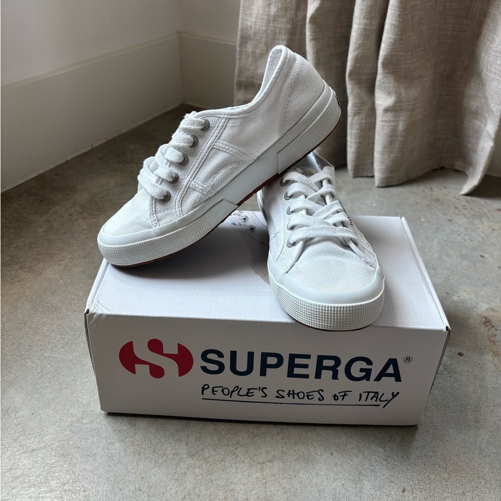 Superga 2750 Classic White Sneakers - Euro Size 37 (US 6.5)